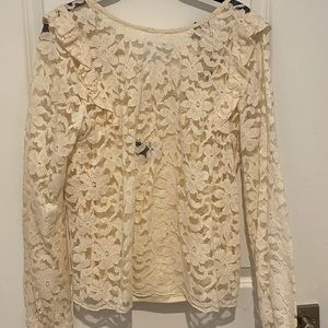 Ivory Lace blouse with built in tank